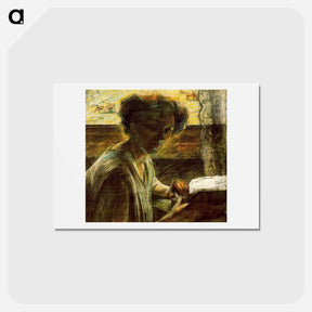 アートポストカード-Portrait of a Young Woman - ウンベルト ボッチョーニ  Postcard.