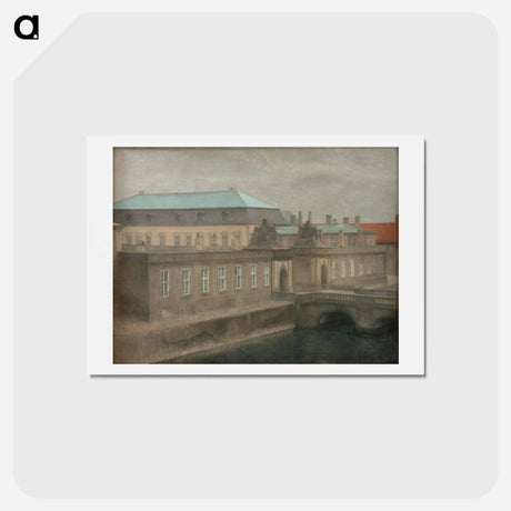 アートポストカード-View of Christiansborg Palace - ヴィルヘルム ハンマースホイ Postcard.