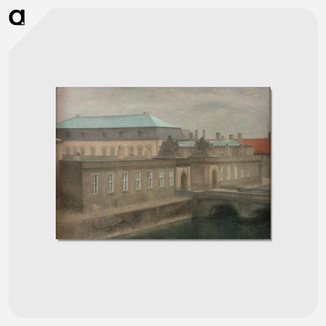 アートポストカード-View of Christiansborg Palace - ヴィルヘルム ハンマースホイ Postcard.