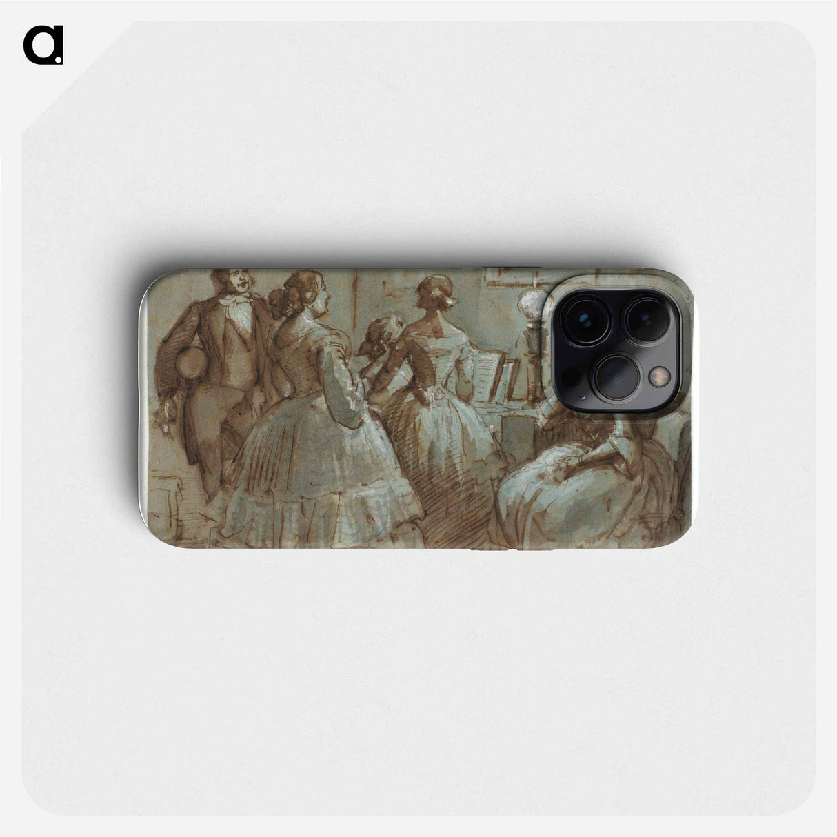 Copenhagen social scene that plays music by Wilhelm Marstrand - ヴィルヘルム マーストランド Phone Case.