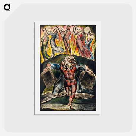 アートポストカード-To Justify the Ways of God to Men - ウィリアム ブレイク Postcard.