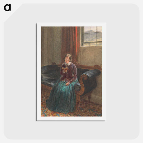 アートポストカード-A Lady Reading - ウィリアム ヘンリー ハント Postcard.