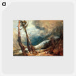 アートポストカード-Glacier and Source of the Arveron, Going Up to the Mer de Glace - ウィリアム ターナー Postcard.