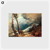 アートポストカード-Glacier and Source of the Arveron, Going Up to the Mer de Glace - ウィリアム ターナー Postcard.