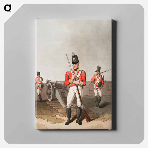 Illustration of East York militia - 19世紀のヨークシャー Canvas.