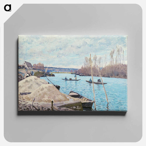 The Seine at Port-Marly, Piles of Sand - アルフレッド シスレー Canvas.