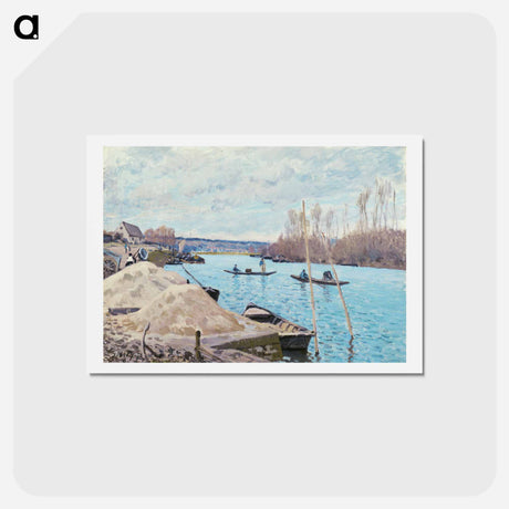 アートポストカード-The Seine at Port-Marly, Piles of Sand - アルフレッド シスレー Postcard.