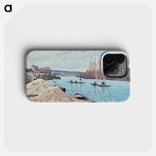 The Seine at Port-Marly, Piles of Sand - アルフレッド シスレー Phone Case.