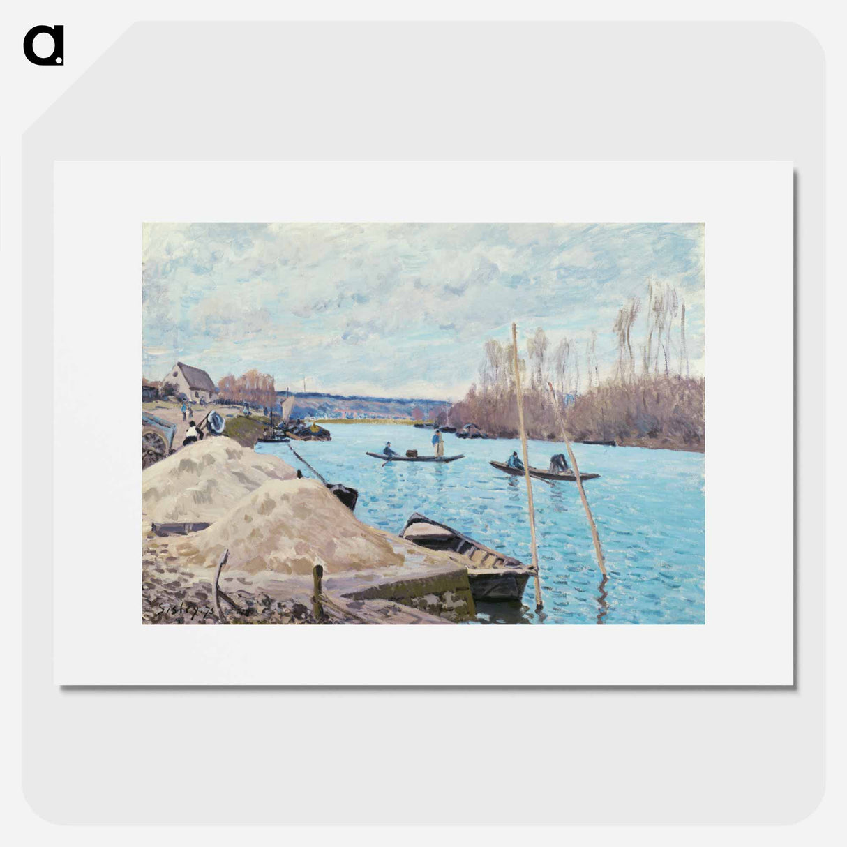 The Seine at Port-Marly, Piles of Sand - アルフレッド シスレー Poster.
