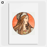 Stained glass window for the facade of the Fouquet boutique - アルフォンス ミュシャ Poster.