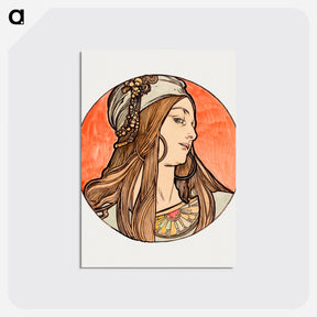 アートポストカード-Stained glass window for the facade of the Fouquet boutique - アルフォンス ミュシャ Postcard.