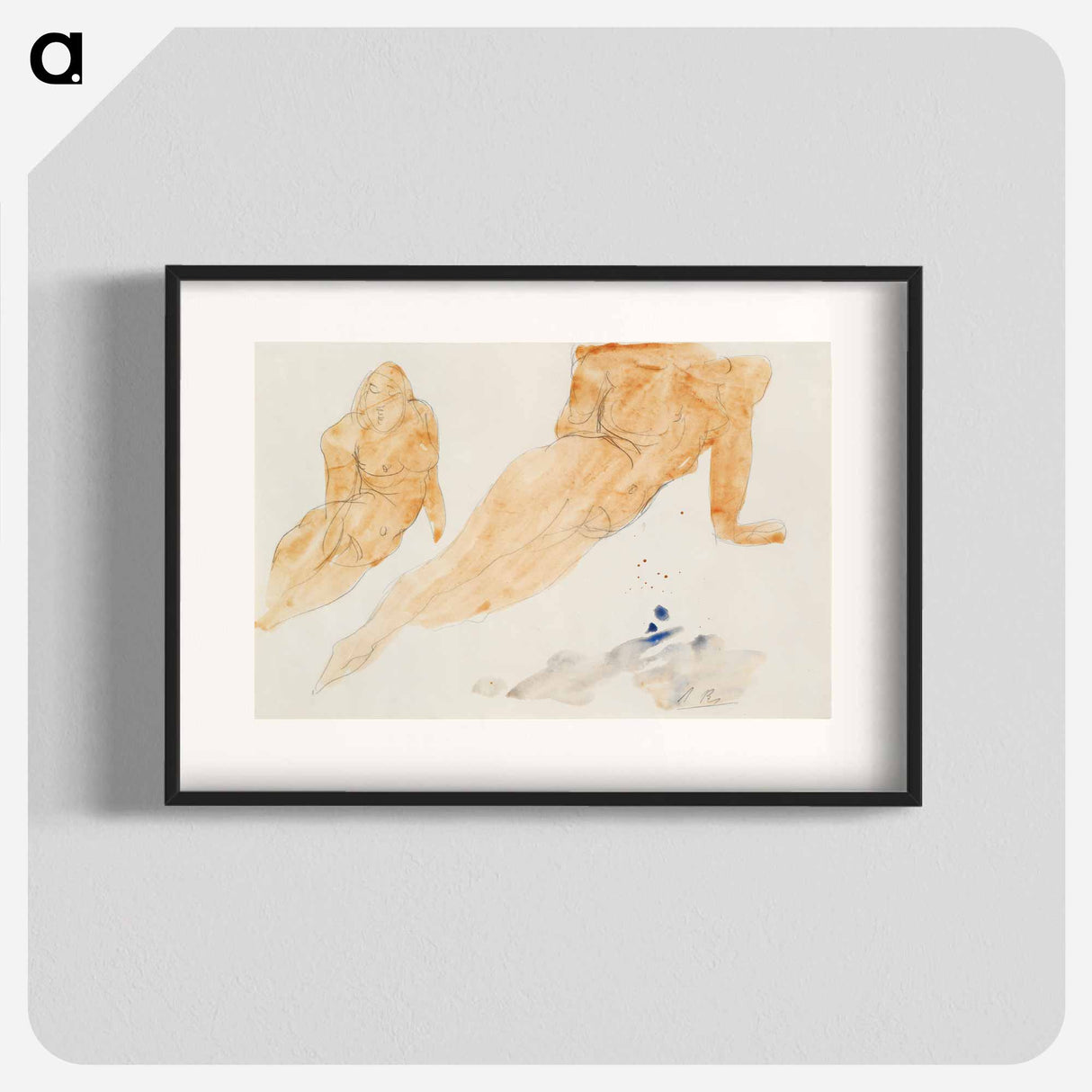 アートポスター-Two Reclining Nudes - オーギュスト ロダン Poster.