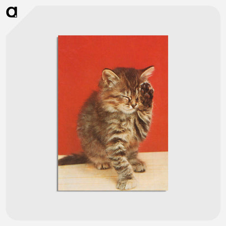 アートポストカード-Cat With Paw Up
 - ボストン公共図書館 Postcard.