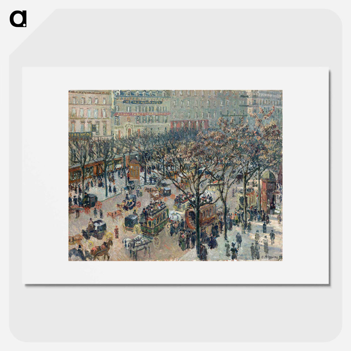 Boulevard of the Italians, Morning, Sunlight - Camille Pissarro Poster.