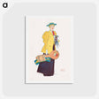 アートポストカード-Woman holding dog and stuffs - エドワード ペンフィールド Postcard.