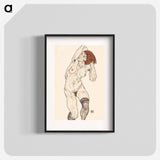 Naked lady. Nude in Black Stocking - Egon Schiele Poster.