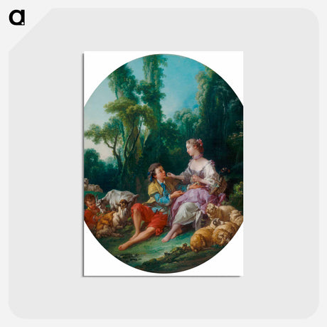 アートポストカード-Are They Thinking about the Grape? - フランソワ ブーシェ Postcard.