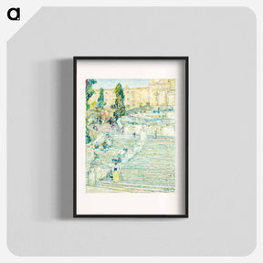 アートポスター-The Spanish Stairs, Rome - フレデリック チャイルド ハッサム Poster.