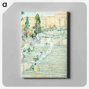 アートパネル-The Spanish Stairs, Rome - フレデリック チャイルド ハッサム Canvas.