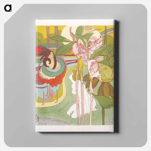 Vrouw krijgt visioen in een tuin - Georges de Feuillet Canvas.