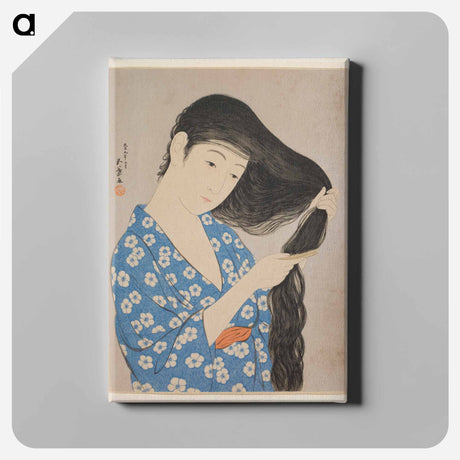 アートパネル-Woman Combing Her Hair
 - 橋口 五葉 Canvas.