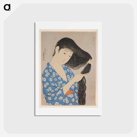 アートポストカード-Woman Combing Her Hair
 - 橋口 五葉 Postcard.