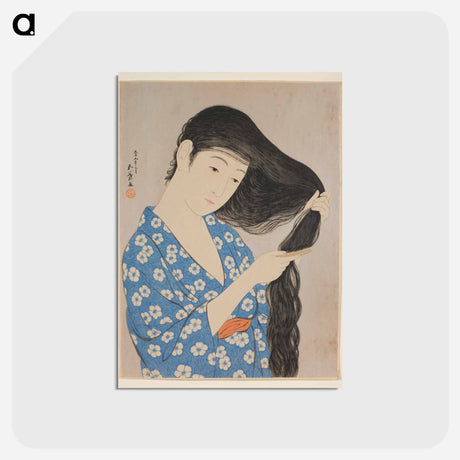 アートポストカード-Woman Combing Her Hair
 - 橋口 五葉 Postcard.