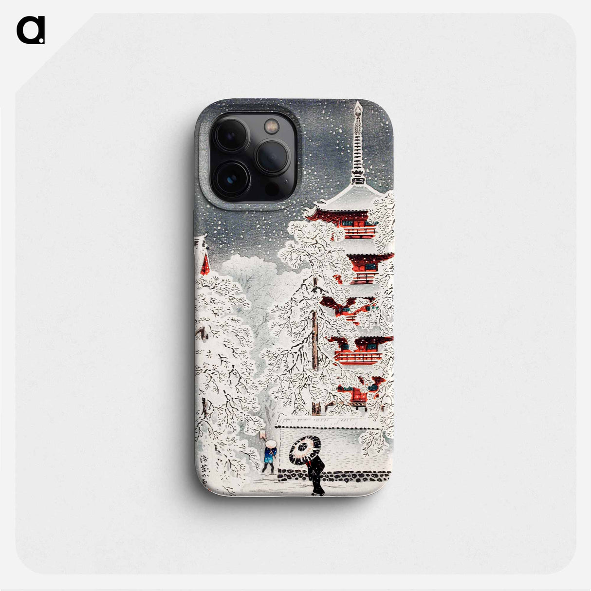 Snow at Asakusa, Yedo, Musashi Province - Hiroaki Takahashi Phone Case.