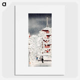 Snow at Asakusa, Yedo, Musashi Province - Hiroaki Takahashi Poster.