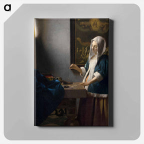 アートパネル-Woman Holding a Balance - ヨハネス フェルメール Canvas.