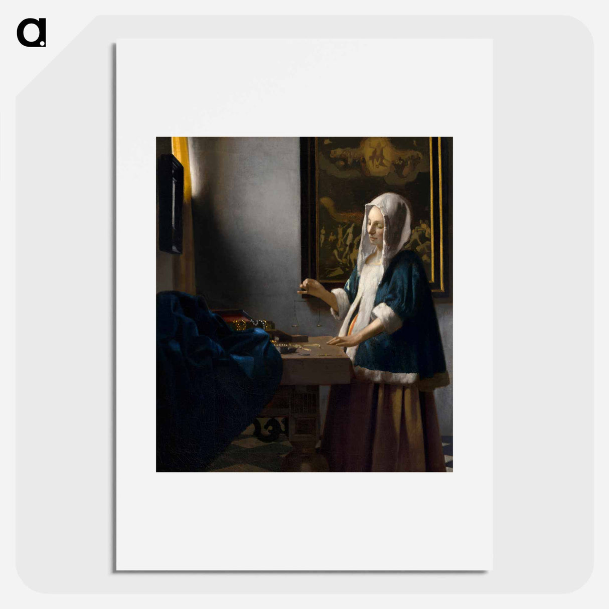 Woman Holding a Balance - Johannes Vermeer Poster.