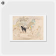 アートポストカード-Figures and Two Horses in Landscape
 - ジュール パスキン Postcard.