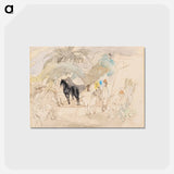 アートポストカード-Figures and Two Horses in Landscape
 - ジュール パスキン Postcard.