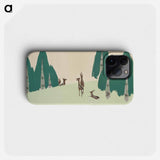 Deer from Momoyogusa–Flowers of a Hundred Generations - 神坂 雪華 Phone Case.