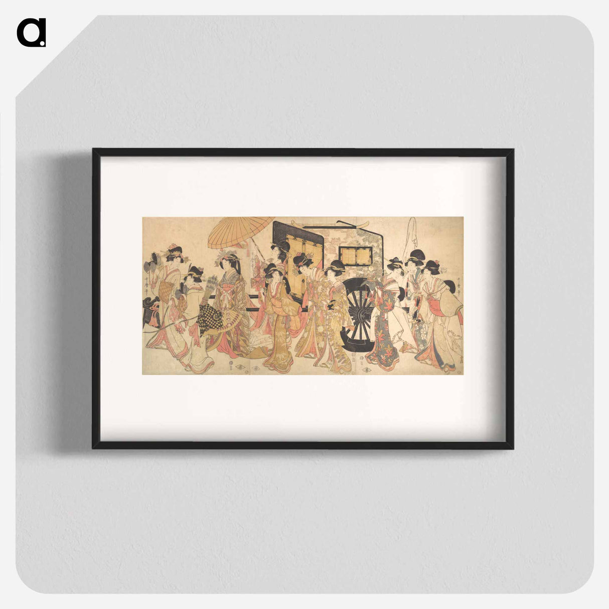 Courtesans Imitating a Court Procession - 喜多川 歌麿 Poster.