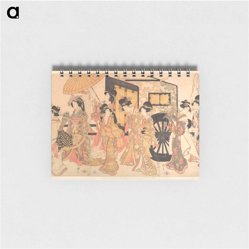 Courtesans Imitating a Court Procession - 喜多川 歌麿 Memo.