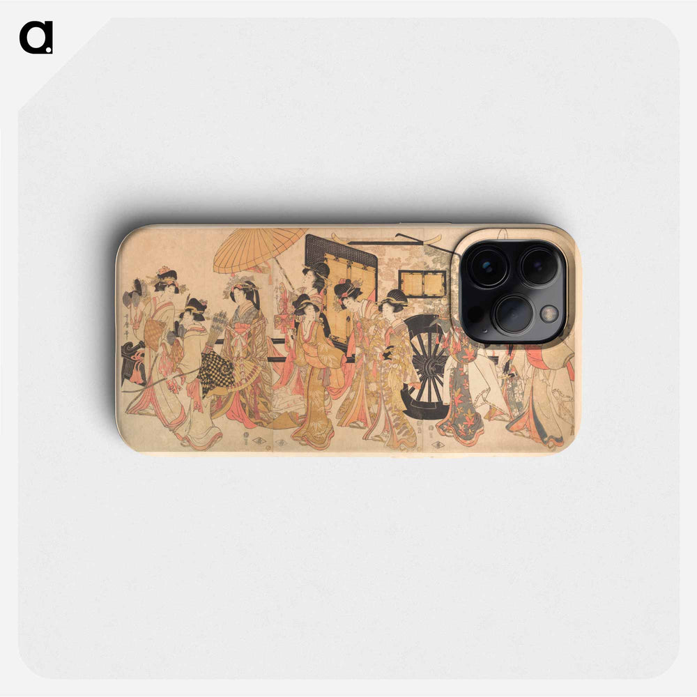 Courtesans Imitating a Court Procession - 喜多川 歌麿 Phone Case.