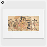 Courtesans Imitating a Court Procession - 喜多川 歌麿 Poster.