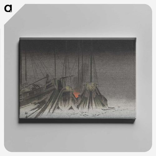 夜の船 - 月岡 耕漁 Canvas.