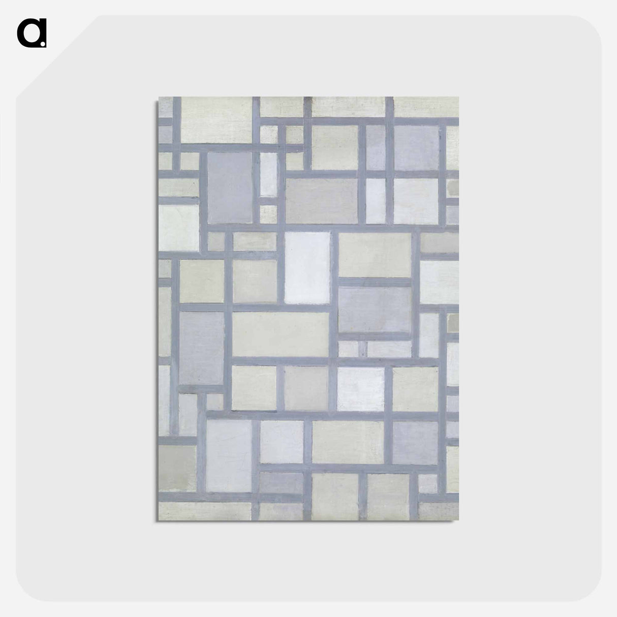 アートポストカード-Composition in Bright Colors with Gray Lines
 - バーゼル美術館 Postcard.