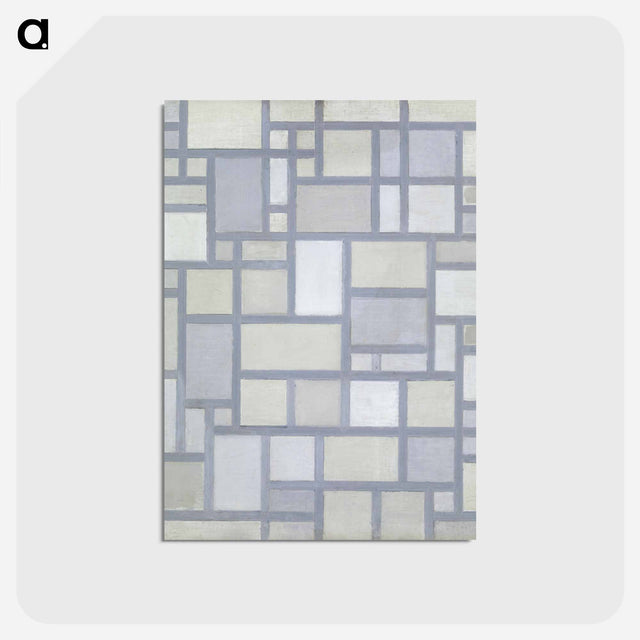 アートポストカード-Composition in Bright Colors with Gray Lines
 - バーゼル美術館 Postcard.