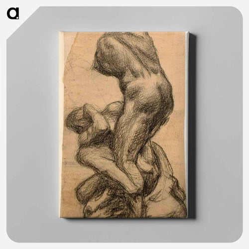 Two Struggling Figures - ミケランジェロ ブオナローティ Canvas.