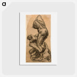 アートポストカード-Two Struggling Figures - ミケランジェロ ブオナローティ Postcard.