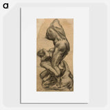 Two Struggling Figures - ミケランジェロ ブオナローティ Poster.