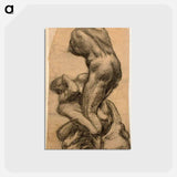 アートポストカード-Two Struggling Figures - ミケランジェロ ブオナローティ Postcard.