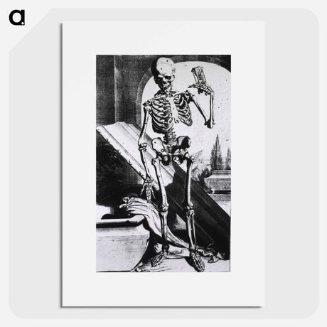アートポスター-Skeleton with Hourglass Before Open Tomb
 - 国立医学図書館 Poster.
