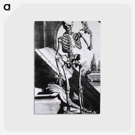 アートポストカード-Skeleton with Hourglass Before Open Tomb
 - 国立医学図書館 Postcard.