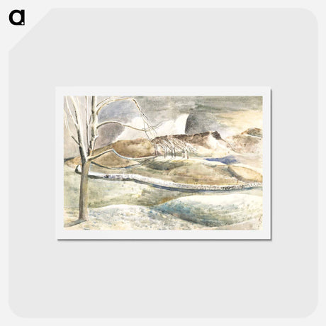 アートポストカード-Moonrise over Cleeve Hill - ポール ナッシュ Postcard.