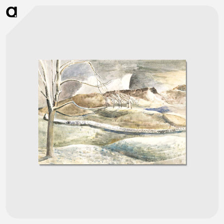 アートポストカード-Moonrise over Cleeve Hill - ポール ナッシュ Postcard.