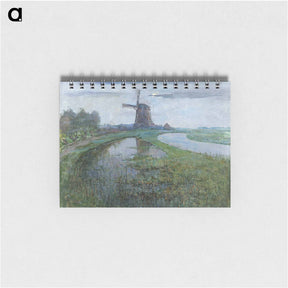 アートメモ帳-Oostzijdse Mill along the River Gein by Moonlight - ピエト モンドリアン Memo.